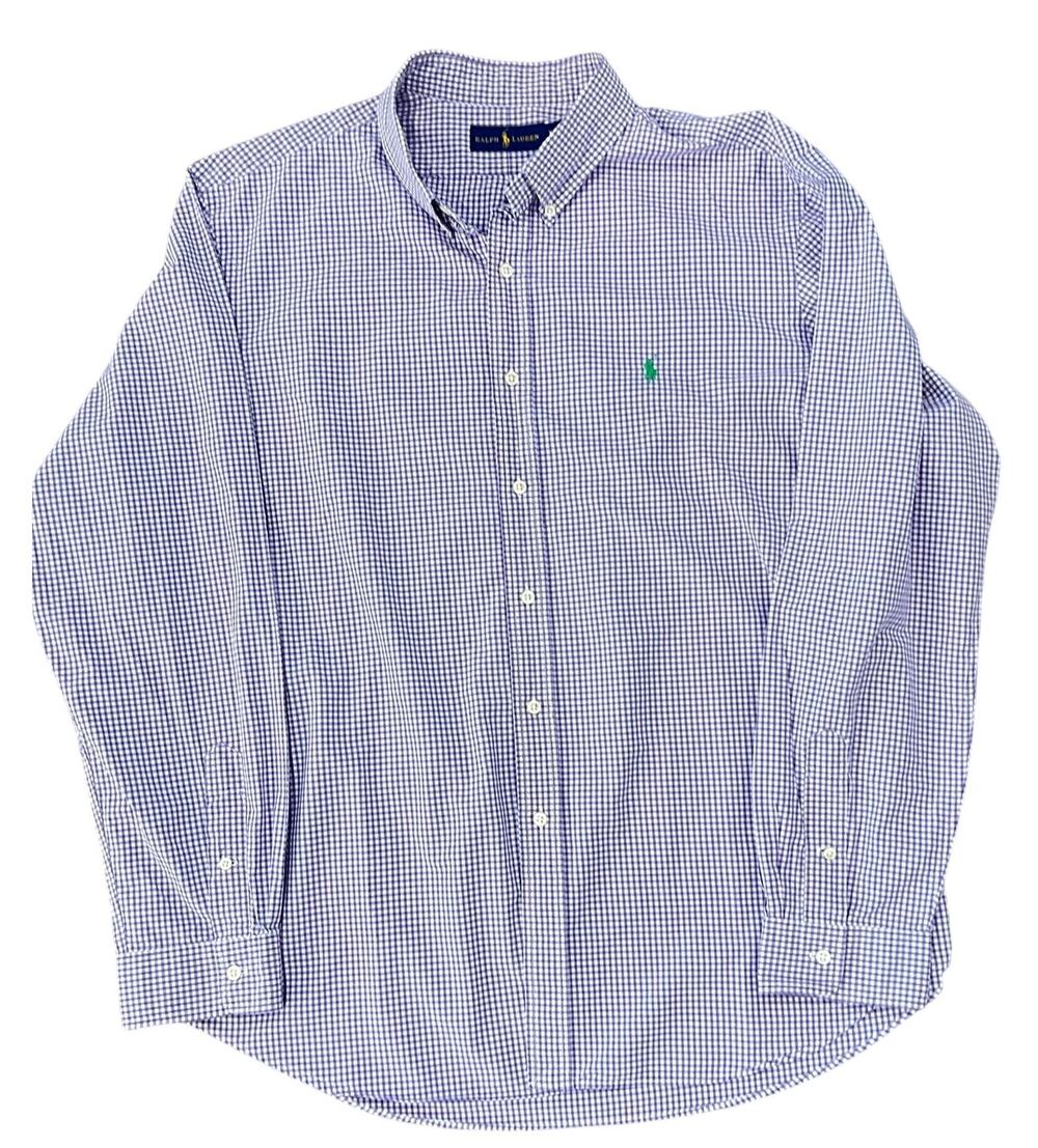 POLO RALPH LAUREN Button Down Dress Shirt Mens XXL Long Sleeve Collared Check